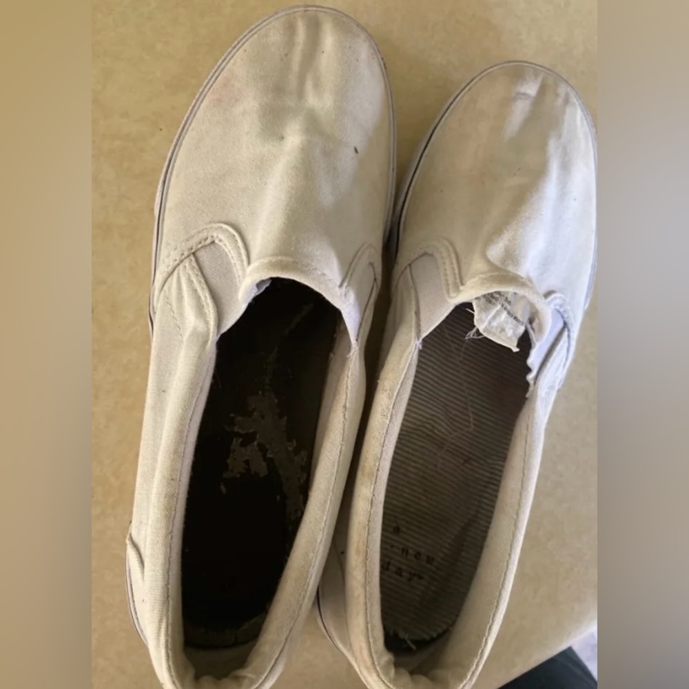 White Slip ons